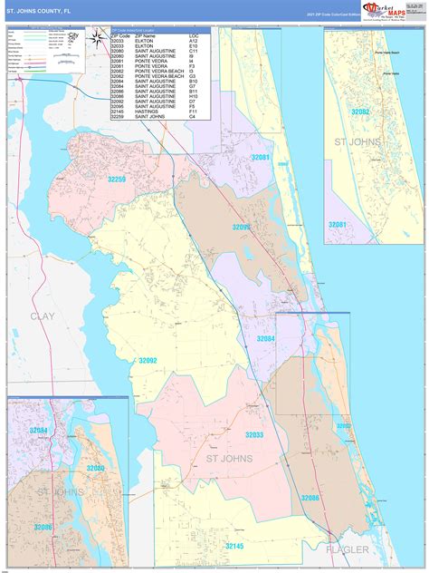 St. johns county - 12-62500 [4] GNIS feature ID. 0308101 [3] Website. City of St. Augustine. St. Augustine ( / ˈɔːɡəstiːn / AW-gə-steen; Spanish: San Agustín [san aɣusˈtin]) is a city in and the county seat of St. Johns County located 40 miles (64 km) south of downtown Jacksonville. The city is on the Atlantic coast of northeastern Florida. 
